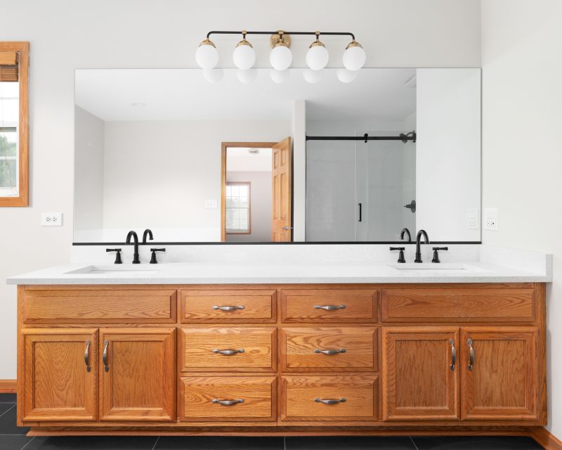 Bathroom with Statement Lighting
